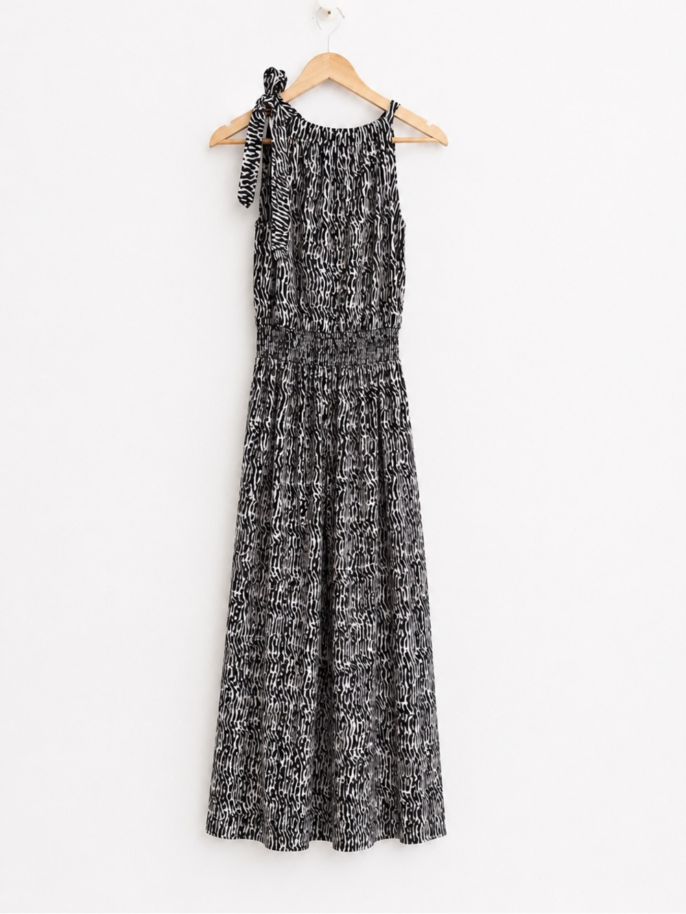 INC International Concepts Zebra Tie Shoulder Maxi Dress M - NWT